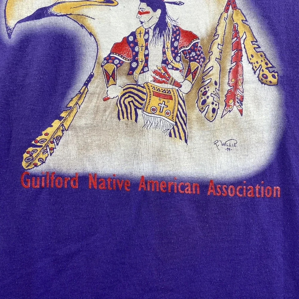 Vintage Hanes T-Shirt Mens Medium Heavyweight 50/50 Single Stitch Eagle Graphic